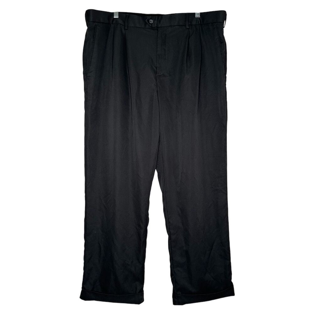 40x29 Straight Pleated Charcoal Gray Mens Khaki Pants Business Work Trousers